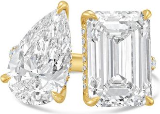 Diana M. Jewels 18KT YELLOW GOLD 2 STONE LAB GROWN DIAMOND FASHION RING WEIGHING 5.00 CTS TW