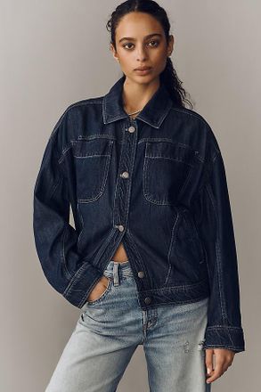Pilcro Pleated Lightweight Trucker Jacket