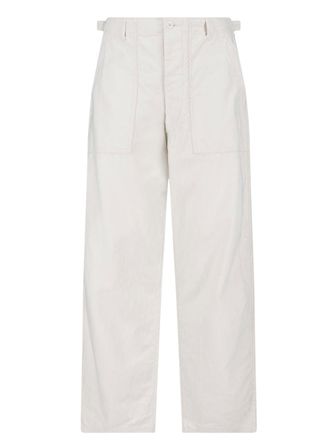 Kaptain Sunshine White Baker Straight-Leg Cotton Trousers