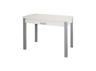 Pondecor Interiorismo Mesa extensible en acabado blanco con caj&oacute;n. 100/140&times;60&times;98 cm