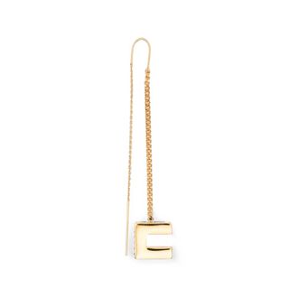 Elisabetta Franchi Accessoires, Dames, Geel, ONE Size, Oorbellen met logo-hanger