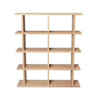 Ferm Living Kona B&uuml;cherregal 2 x 4, 122,5 x 141 cm, Eiche natur