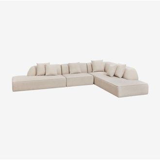 Sklum Divano angolare modulare Cardea a 4 pezzi con chaise longue doppia imbottita SKLUM