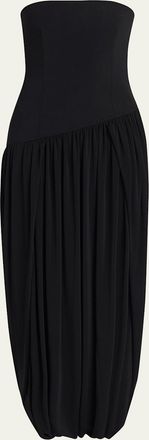 Ferragamo Strapless Drop-Waist Bubble Evening Gown