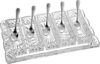 Godinger Dublin Crystal Scalloped 11Pc Serving Tray