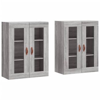 Berkfield Home Wall Mounted Cabinets 2 pcs Grey Sonoma Engineered Wood