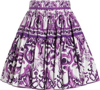 Dolce & Gabbana Minigonna Con Stampa Maioliche-Donna