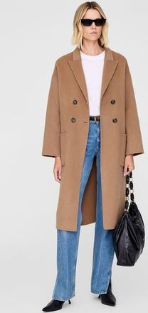 Anine Bing Dylan Cashmere Blend Coat in Camel at Nordstrom, Size X-Large
