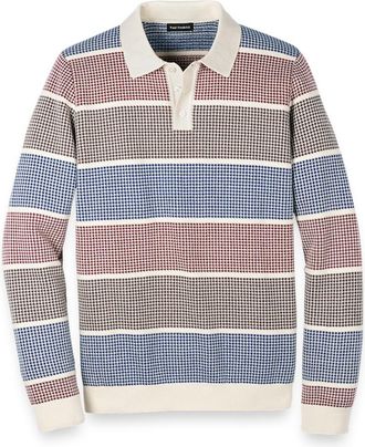 Paul Fredrick Cotton Three Button Polo