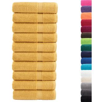 vidaXL Toallas De Ba&ntilde;o Solund 10 Unidades Dorado 100x150 Cm 600 Gsm Vidaxl