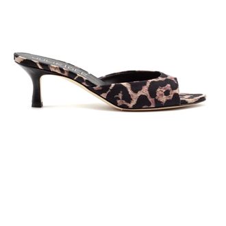Julie Dee Heeled Mules, female, Brown, Size: 11 US Leopard-print Satin Mule Sandal