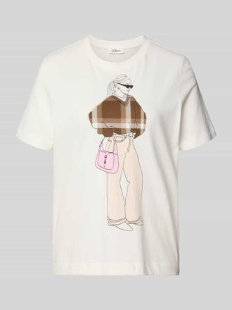 s.Oliver Red Label Regular Fit T-Shirt aus reiner Baumwolle in Weiss, Gr&ouml;&szlig;e 34