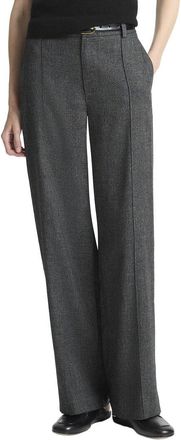 Vince Jasper High Waisted Pintuck Linen & Wool-Blend Wide Leg Pant