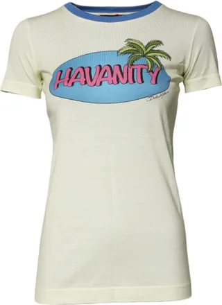 Dolce & Gabbana Womens Light Yellow Cotton Short Sleeve T-Shirt