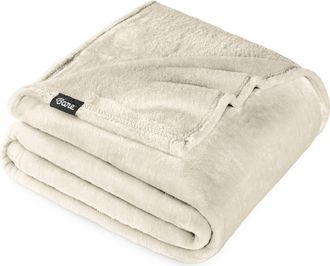 Bare Home Microplush Fleece Blanket in Oyster at Nordstrom, Size X-Large