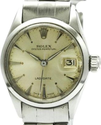 Rolex Pre-owned Oyster Perpetual Date 6516 Polshorloge - Dames - Vintage Horloges - Beige - ONE Size - Vintage