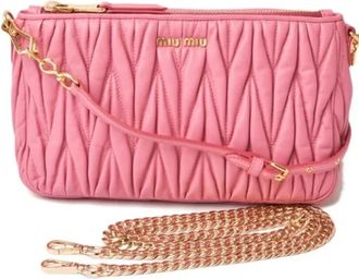 Miu Miu Pre-owned Shoulder Bags, female, Pink, Size: ONE SIZE Pre-owned Leather shoulder-bags