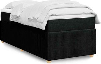 vidaXL Cama Box Spring Con Colch&oacute;n Tela Negro 80x200 Cm Vidaxl