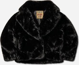Hysteric Glamour Women s Fire Bear Embroidered Faux Fur Blouson Black