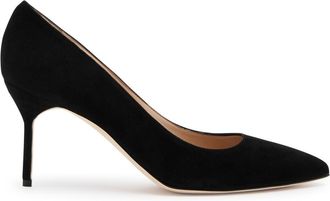 Manolo Blahnik Bibi 70 Suede Pumps - Black