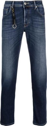Incotex Blauwe Stretch Denim Jeans Klassiek Ontwerp - Heren - Slim Fit Jeans - Blauw - W31 - Denim - Jeans