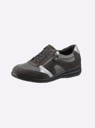 Casual Looks Sneaker CASUAL LOOKS, Damen, Gr. 37, grau, Glattleder, Veloursleder, Schuhe Sneaker