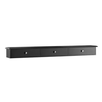 SoBuy Sobuy - Estante De Pared Perchero Armario Suspendido Estanter&iacute;a Para Trasteros Con 3 Cajones 93 X 15 X 10 Cm Negro Frg43-l-sch Es