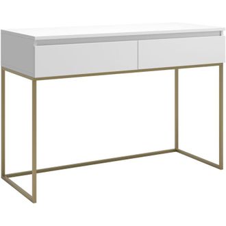 Selsey Bemmi - Consolle con struttura in metallo dorato - 120 cm - Bianco - Selsey