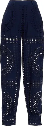 Alberta Ferretti Womens Blue Cotton Casual Pants