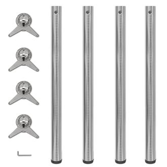 vidaXL Vidaxl - 4 Patas De Mesa Ajustables En Alturas 870 Mm Color N&iacute;quel Pulido