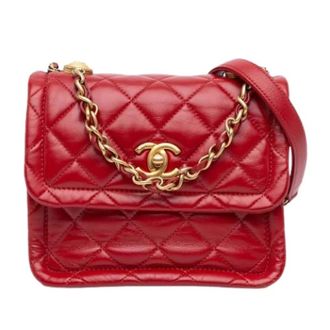 Chanel Pre-owned Vintage Satchel - Dames - Pre-owned - Rood - Maat: ONE Size Leer