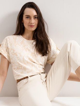 Phase Eight Soft Drape Floral Short Sleeve Top in Neutral at Nordstrom, Size 12