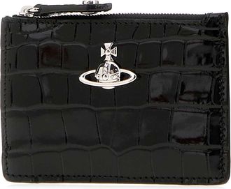 Vivienne Westwood Womens Card Case Black Leather Cases