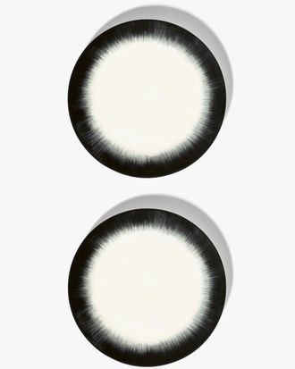 Serax Ann Demeulemeester - Plate l White/black Var 4 d&eacute; - Set 2