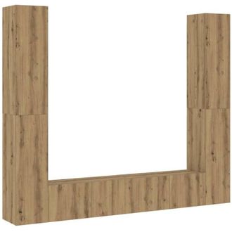vidaXL Vidaxl - Muebles De Tv De Pared 6 Uds Madera Ingenier&iacute;a Roble Artesanal