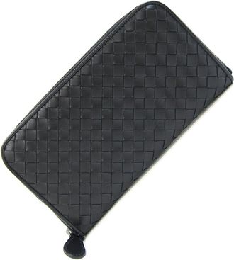 Bottega Veneta Black Intrecciato Long Wallet (Bi-Fold) (Pre-Owned)