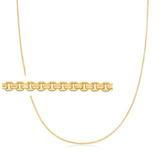 RS Pure by Ross-Simons 14kt Yellow Gold Round Box Chain Necklace