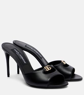 Dolce & Gabbana DG leather mules