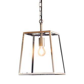 Loops Ceiling Pendant Light Matt Antique Brass & Clear Glass 10W LED E27 e10265