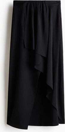 H&M Draped-panel Asymmetric Skirt in Black at Nordstrom, Size 10