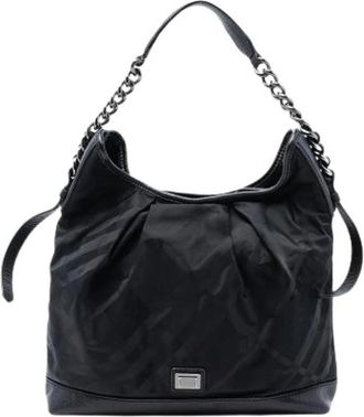 Burberry Pre-owned Shoulder Bags, female, Black, Size: ONE SIZE Pre-owned Nylon Shoulder Bag