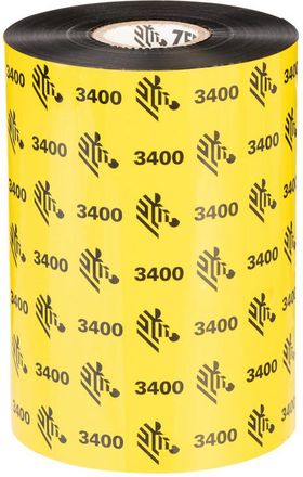 Zebra 3400 High Performance Wax-resin Cinta T&eacute;rmica 450 M Negro