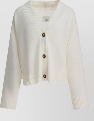 Loulou Studio cashmere ribbed v-neck cardigan