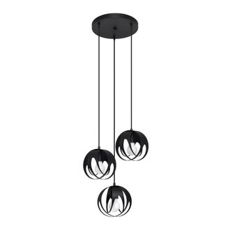 GreenIce Greenice - Sollux Lighting Tulos L&aacute;mpara De Techo Colgante Cluster, Negro, 3x E27