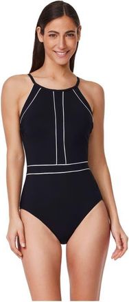 Gottex Tutti Frutti High Neck One Piece in Black-White at Nordstrom, Size 10