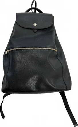 Longchamp Womens Leather Backpack With Pocket In Black