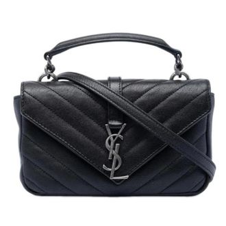 Saint Laurent Pre-owned Handbags, female, Black, Size: ONE SIZE Pre-owned The College Bag