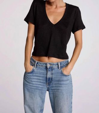Sundays Linen Sister Tee In Black