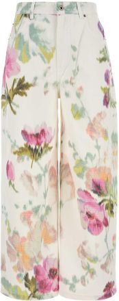 Loewe Printed Denim Wide Leg Jeans