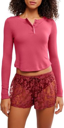 Free People Intimately FP Dream State Henley in Fp Garnet Rose at Nordstrom, Size X-Large